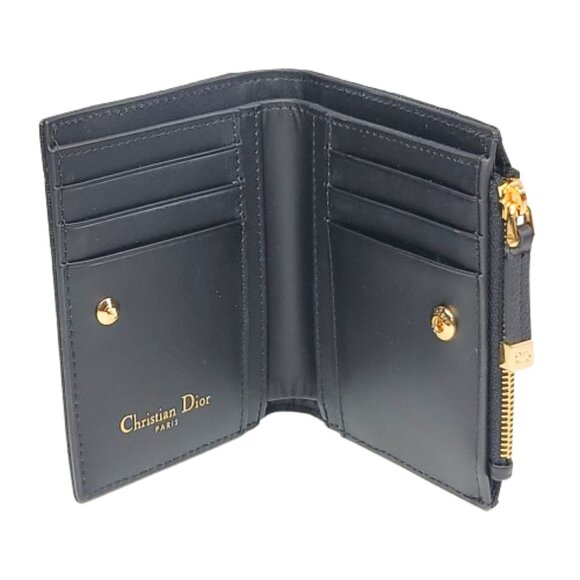 Dior Caro Dahlia Black Supple Cannage Calfskin Wallet - Picture 4 of 7